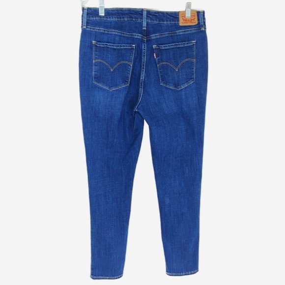 LEVIS 721 High Rise Skinny Jeans Dark Wash Stretch Denim Women's Size W33 L30 - Picture 3 of 10